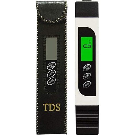 Instrumentation d'analyse des liquides Détection de la qualité de l'eau Testeur de qualité de l'eau, compteur TDS 3-en-1 compteur EC et stylo d'essai de température avec écran LCD rétro-éclairé Équipe (1/4)