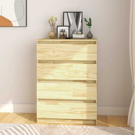 Mueble auxiliar madera maciza de pino 60x36x84 cm (1/4)