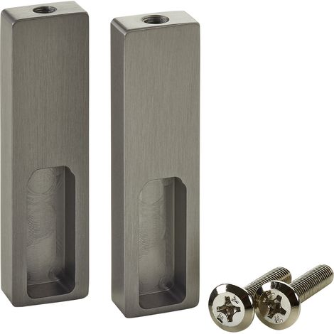 SOTECH Designer Schrankrohr NANO Alu Kleiderstange & optionales Zubehör - 1 Paar Seitenlager Unterbaumontage, 75x20x10 mm, Titanoptik
