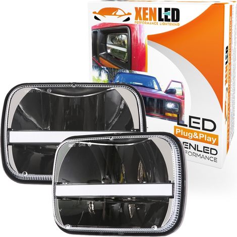 Phares LED type origine 5x7 7x6 pour Jeep Chevrolet Nissan Toyota Dodge - Homologué - La paire (1/5)