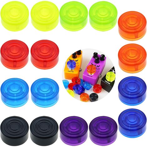 Lot de 16 embouts multicolores pour pédales d'effet, capuchons de protection en plastique pour accessoires d'effets de guitare (1/5)