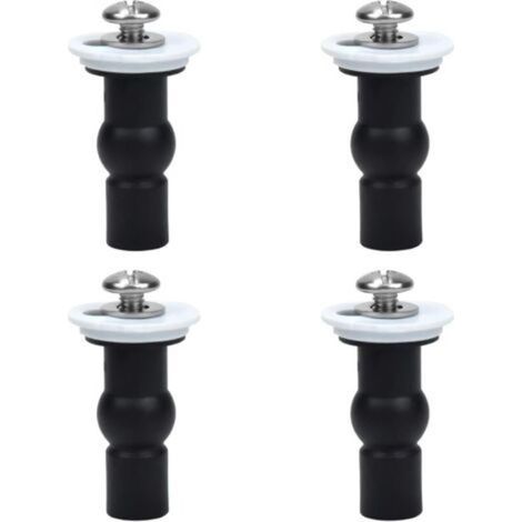 Accessoires de siège de toilette, paquet de 4 vis de charnière de siège de toilette fixations de siège de toilette vis à écrou supérieur en caoutchouc d'expansion
