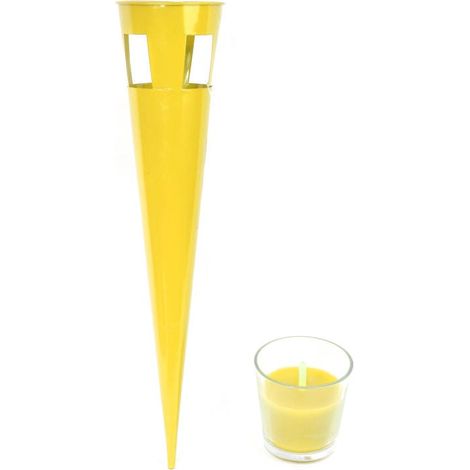 Antorcha perfumada con citronela y repelente de insectos - Amarilla, metálica (1/3)