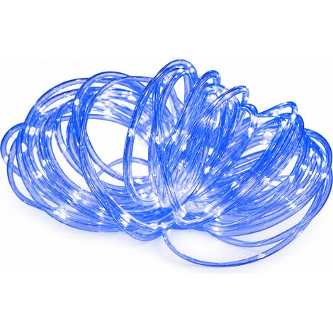 Guirlande Lumineuse LED en Tube Bleue USB avec Télécommande, 300 LED, 32 m, Décoration Extérieure Étanche (1/5)