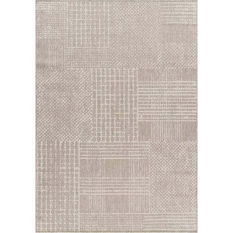 Tapis kilim 200 x 290 cm, motif géométrique, beige et crème, tissage plat élégant aux inspirations ethniques (1/5)