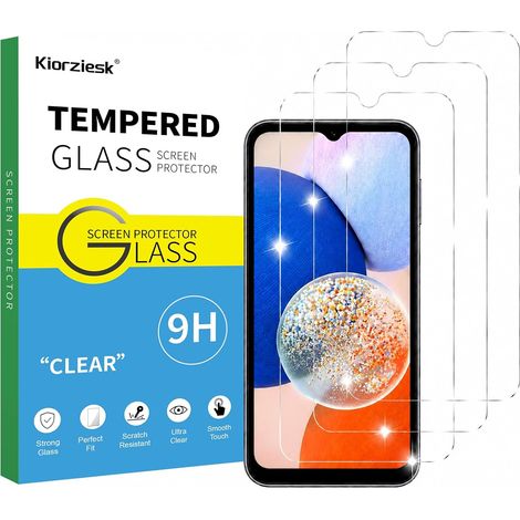 3 Pièces Verre Trempé Pour Samsung Galaxy A22 5G, A14 4G/5G, M14 4G/5G, Film Ecran Protection écran Vitre Protecteur Résistant Anti Choc Rayures Sans Bulles Dureté 9H Haut Définition HD Transparent (1/5)