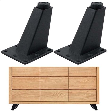 Tischbeine für Möbel und Sofas – geeignet für Schränke, Couchtische, Fernseher und andere Möbel. Höhenverstellbar, 4 Stück, 8 x 7 x 6,3 cm. Robust, langlebig, hohe Tragfähigkeit, abriebfest und aus gl (1/4)