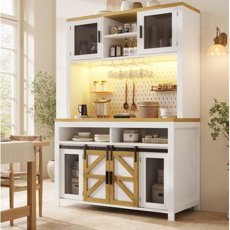 Armario alto de cocina con LED, USB y MDF 120 cm OKMYHOME (1/5)