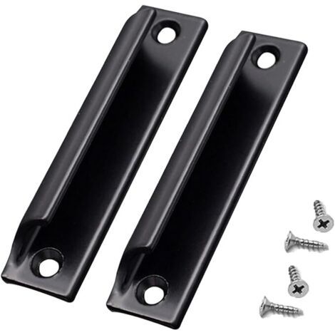 PA Stück Griff aus Aluminiumlegierung  Schiebetürgriff  Balkontürgriff  Schrankschubladengriff  Für Fenster, Möbelbeschläge mit Schrauben (schwarz) (1/5)