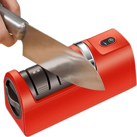 Elektrischer automatischer Messerschärfer, kabellos und wiederaufladbar, 5800 U/min, Schnellschärfer für Küchenmesser und Scheren (1/5)