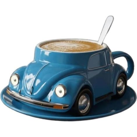 Kaffeebecher in Käferform, originelle Teetasse für Zuhause und Büro, kreatives Geschenk für Käferliebhaber (Blau) (1/5)