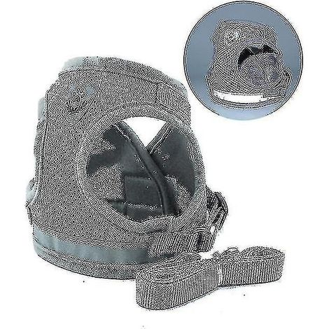 Gilet réfléchissant en maille polyester ajustable pour chien, taille : M (gris)
