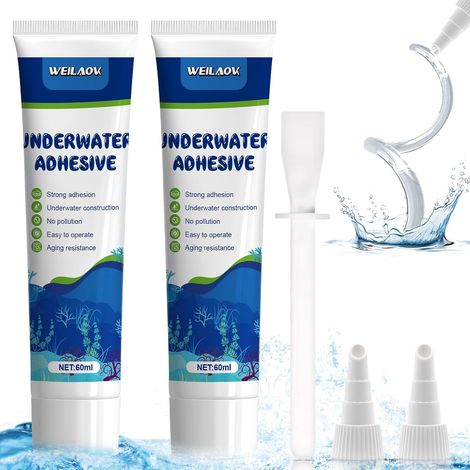 Colle Silicone Transparente, Colle pour Liner Piscine, 60ml2 Joint D'étanchéité en Silicone pour Aquariums, Salles de Bains, Cuisines, Piscines (1/5)