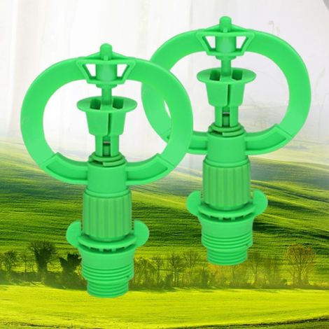 Aspersor de jardín giratorio 360° configurable con control de caudal de 0 a 380 l/h, radio de pulverización medio y rango de presión de 2,0 a 4,0 bar. (1/5)