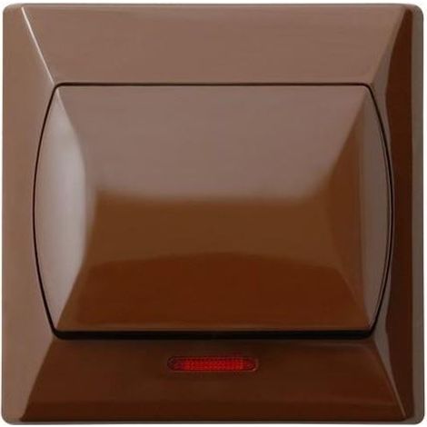 Accent Einzelschalter mit Beleuchtung, braun ŁP-1AS/24 (1/2)