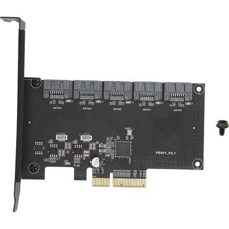 Carte d'extension PCIe vers 5 ports SATA 6Gbps, prête à l'emploi, compatible Windows pour PC de bureau (1/5)