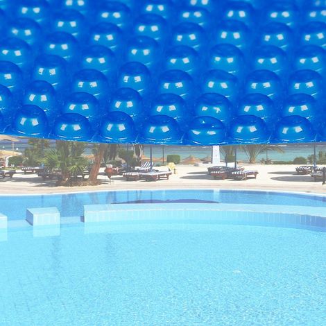 Bache à bulles bleu pour piscine ronde 3,6m 400µ (1/2)
