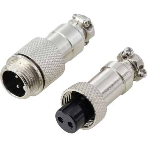 TRU COMPONENTS TC-13895556 Connecteur rond mâle, Femelle Nombre total de pôles: 2 Série (connecteur (1/4)