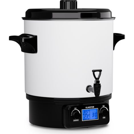 Klarstein Biggie Digital - Pastorizzatore per conserve, distributore di bevande calde, elettrico, 27L, 1800W, acciaio inox