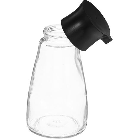 Distributeur de Sauce Soja et Huile en Verre Noir 170 Ml, Bouteille d'Assaisonnement Bouchon Verseur, Fourniture Cuisine pour Conservation (1/5)