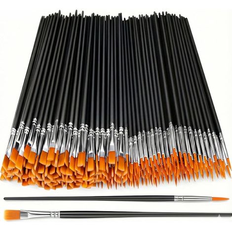 KOWOLL Ensemble de 30 pinceaux en nylon, pinceaux professionnels pour acrylique, huile et aquarelle, pointes plates et rondes (1/5)