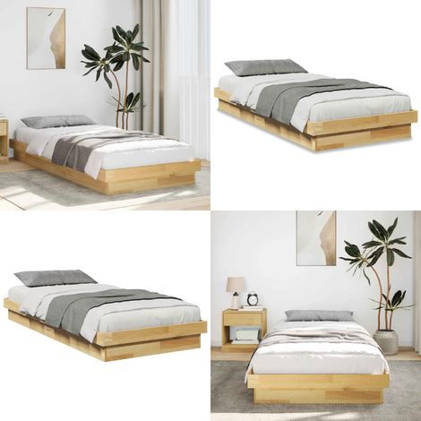 vidaXL Massivholzbett ohne Matratze 75x190 cm Eichenholz