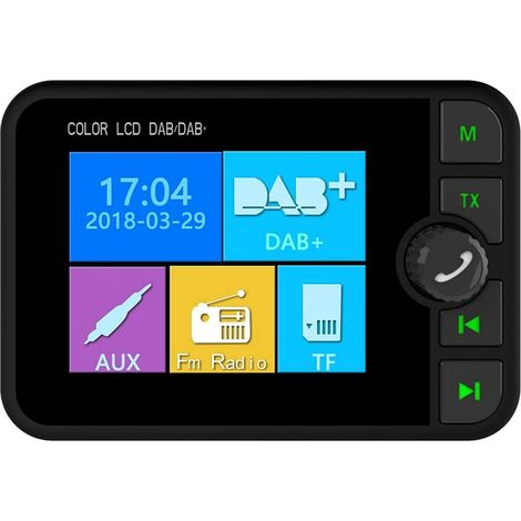 DAB car radio receiver with Bluetooth compatible player and FM transmitter (1/5)
