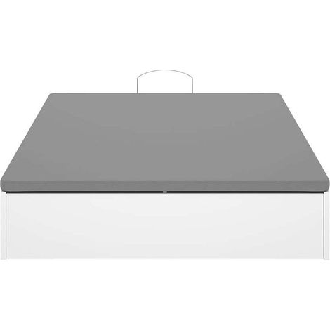 Canape abatible con zapatero Lidia acabado blanco para colchón de 135x190cm.