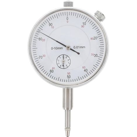 UEETEK 1PC Indicateur à cadran mécanique, sonde, jauge de test à cadran, plage 0-10 mm, indicateur de test à cadran (argenté)-Silver