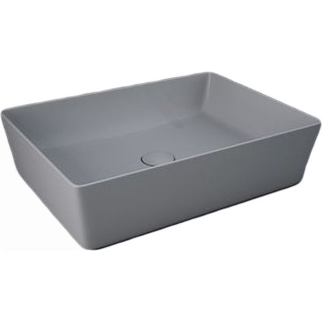 Lavabo da appoggio feeling rettangolare grigio opaco matt (1/3)