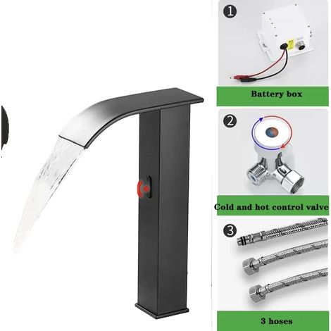 Grifo de lavabo de lujo con sensor, válvula cerámica, de bajo consumo energético. (1/2)