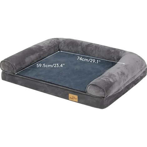 Lit pour chien, design orthopédique, housse amovible, L 100x75x19 cm (1/2)