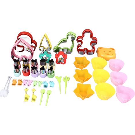 43 mini emporte-pièces pour sandwichs, moules à sandwichs et biscuits à faire soi-même, avec fourchettes à fruits pour enfants (1/5)