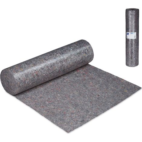 Relaxdays Dust Sheet, Drop Cloth Roll, 1 x 50 m, 50m², Non-Slip, Waterproof, 180g/m², Painting Floor Protection, Grey (1/5)