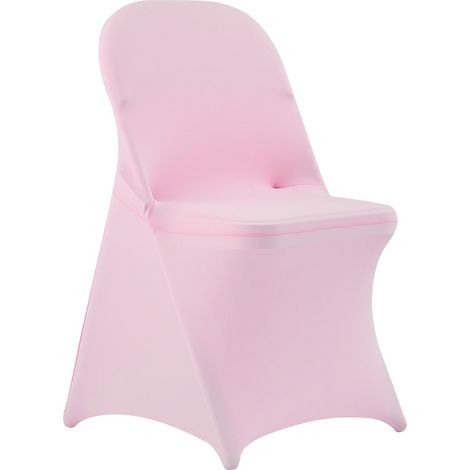 Rosa Stretch-Stuhlhussen, 50er-Packung, aus Polyester und Elasthan, für Hochzeiten, Bankette, Empfänge, passend für Stühle bis zu 45x46x77 cm. (1/5)