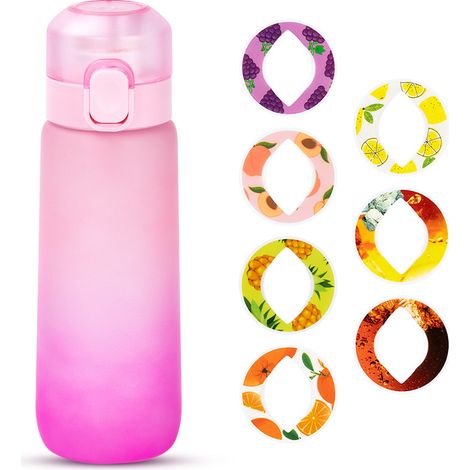 Air-Scented Flavored Water Bottle (750 ml) with 7 Flavor Pods – Fruit-Scented and Sugar-Free, Ideal for Sports and Outdoor Activities