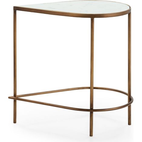Mesa Auxiliar 60X40X60 Marmol Blanco/Metal Dorado (1/3)