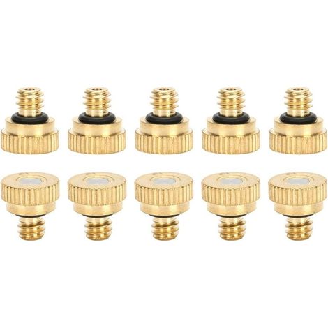 10 pièces buses de brumisation en laiton, buse de système de brumisation de tête de pulvérisation extérieure à basse pression d'eau du robinet de 0,2 mm