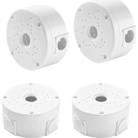 Lot de 4 Boîtes de Jonction pour Caméra - Câble Caché en Plastique - Étanche - pour Surveillance Intérieure et Extérieure - Compatible Murs et Plafonds
