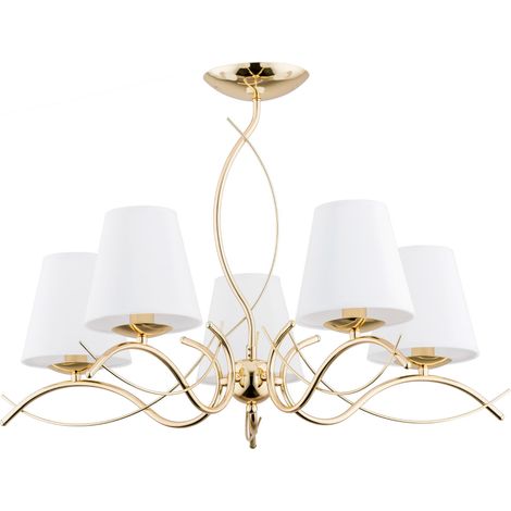 Lustre Monza doré 5xE14 avec abat-jour Alfa 27615