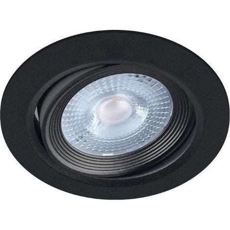 Spot LED Encastrable Orientable 5W Rond Noir SMD - Blanc Neutre - SILUMEN