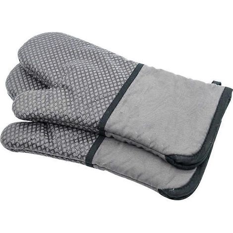 Gants de cuisine thermiques professionnels, résistants à la chaleur, en coton doux et long, pour la cuisine et le barbecue. (1/4)
