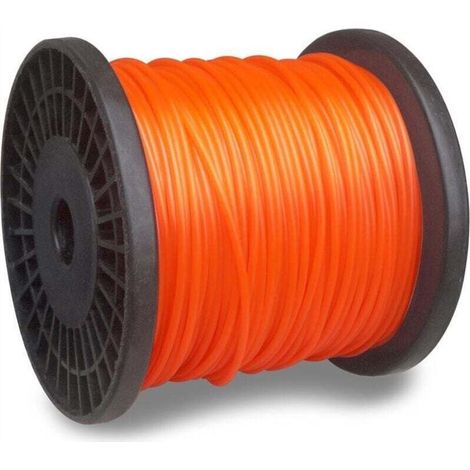 Bobina di ricambio per filo di nylon per decespugliatore da 100 m (0,095 pollici) in nylon, per erbacce, arancione, 2,4 mm (1/3)