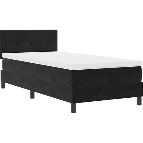 Matelas à ressorts LED avec surmatelas en velours noir, 80 x 200 cm (1/5)