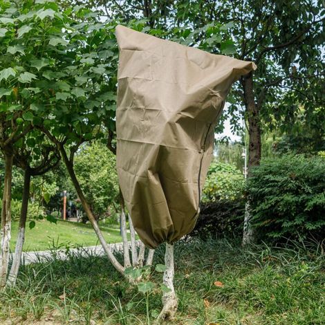 Lot de 4 Voile Hivernage Plante Exterieur, 100 X 80cm Housse Hivernage pour Plantes, Voile Dhivernage, Housse d’Hivernage Arbre, Housse hivernage Palmier Con Ajustable avec Cordon de Serrage (1/4)