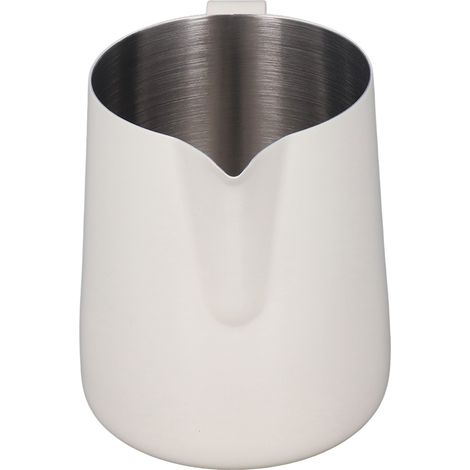 Dickwandiger Edelstahl-Milchkrug mit Ausgießer und Aufschäumbecher, 450 ml, beige (1/5)