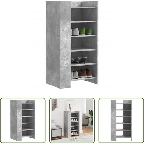 Schuhschrank Betongrau - Schuhschrank Betongrau 52x37,5x100 cm Holzwerkstoff (1/5)