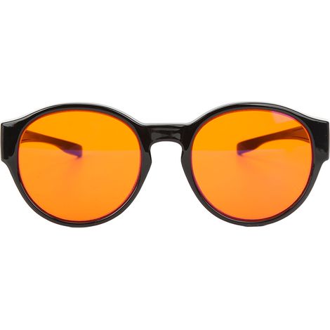Blaulichtfilterbrille mit leistungsstarkem Profi-Filter beugt Augenbelastung durch Videospiele, Blendung und UV-Strahlung vor. Runde Form. (1/5)