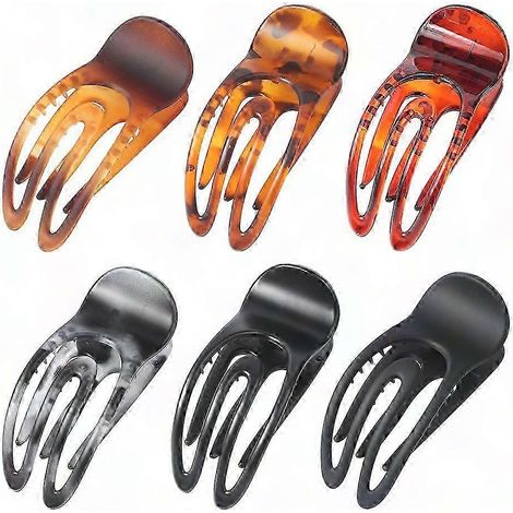 Pinces à cheveux pour cheveux épais - Lot de 6 pinces démêlantes, couleurs assorties (9x4 cm) (1/2)