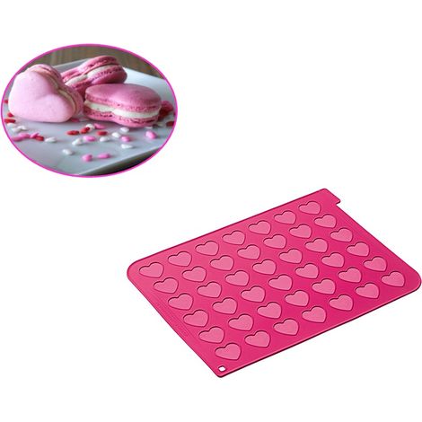 silikomart  MAC03 Stampo in Silicone per Monoporzioni MACARONS a Cuore, Antiaderente, 21 Macarons, Confezione da 1 Stampo per Dolci, 300 x 400 mm, h 1.5 mm, Made in Italy (1/5)
